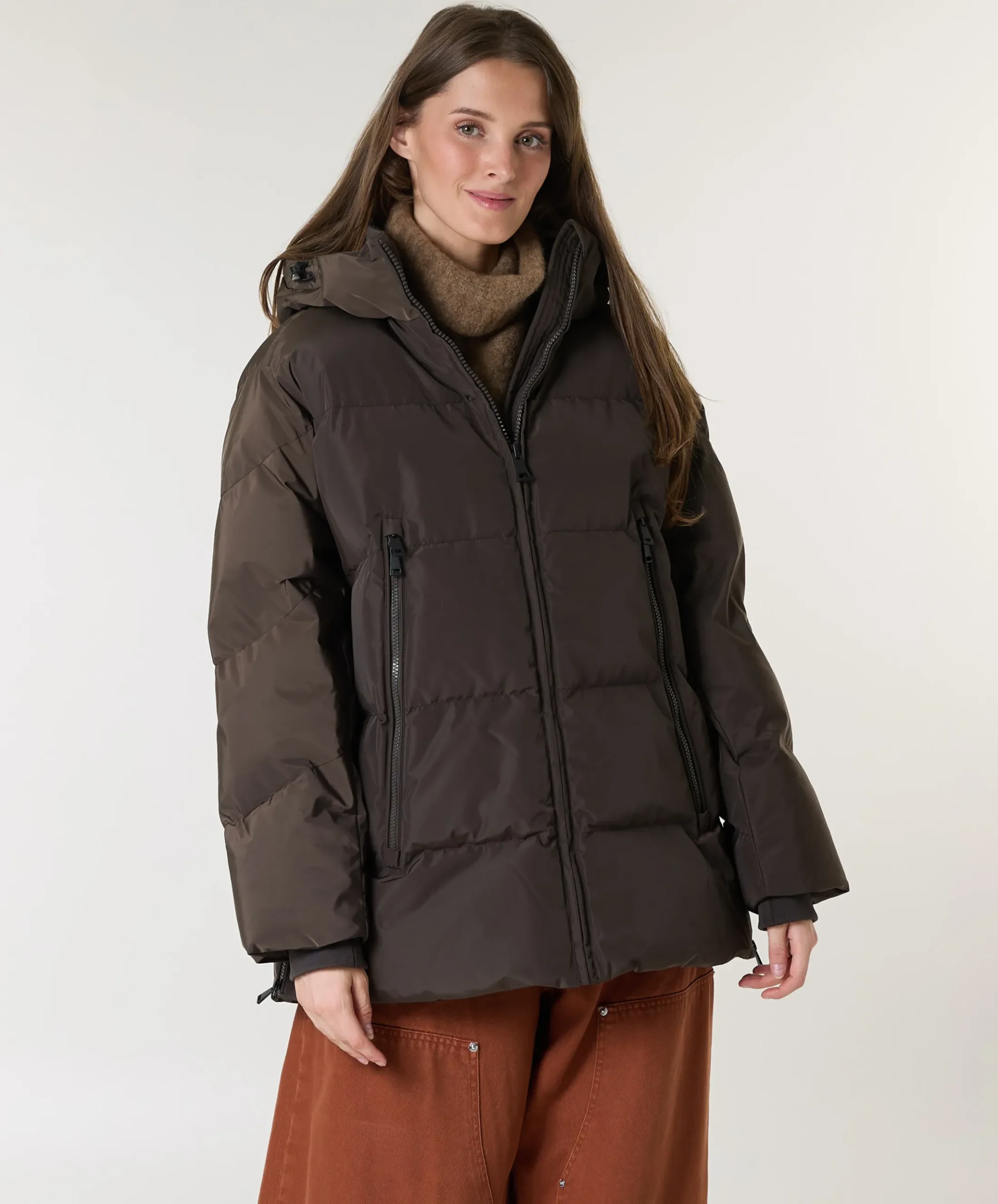 Dames jas bruin