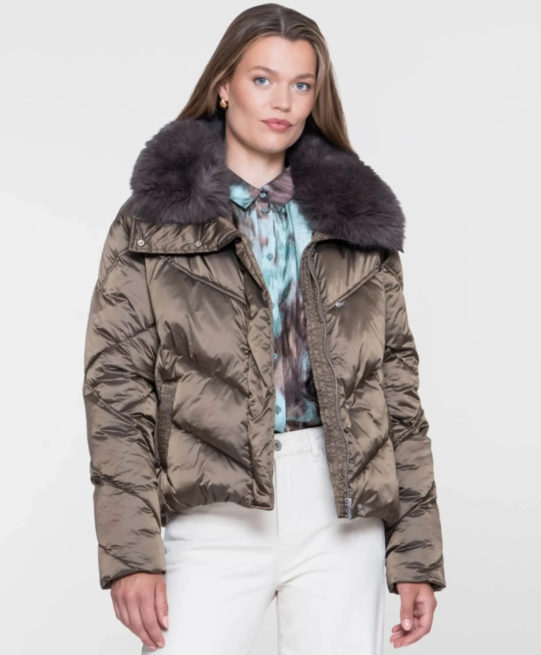 Dames jas bruin