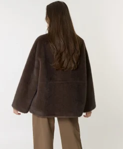 Dames jas bruin