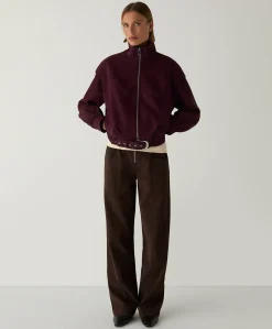 Dames leren jas bordeaux