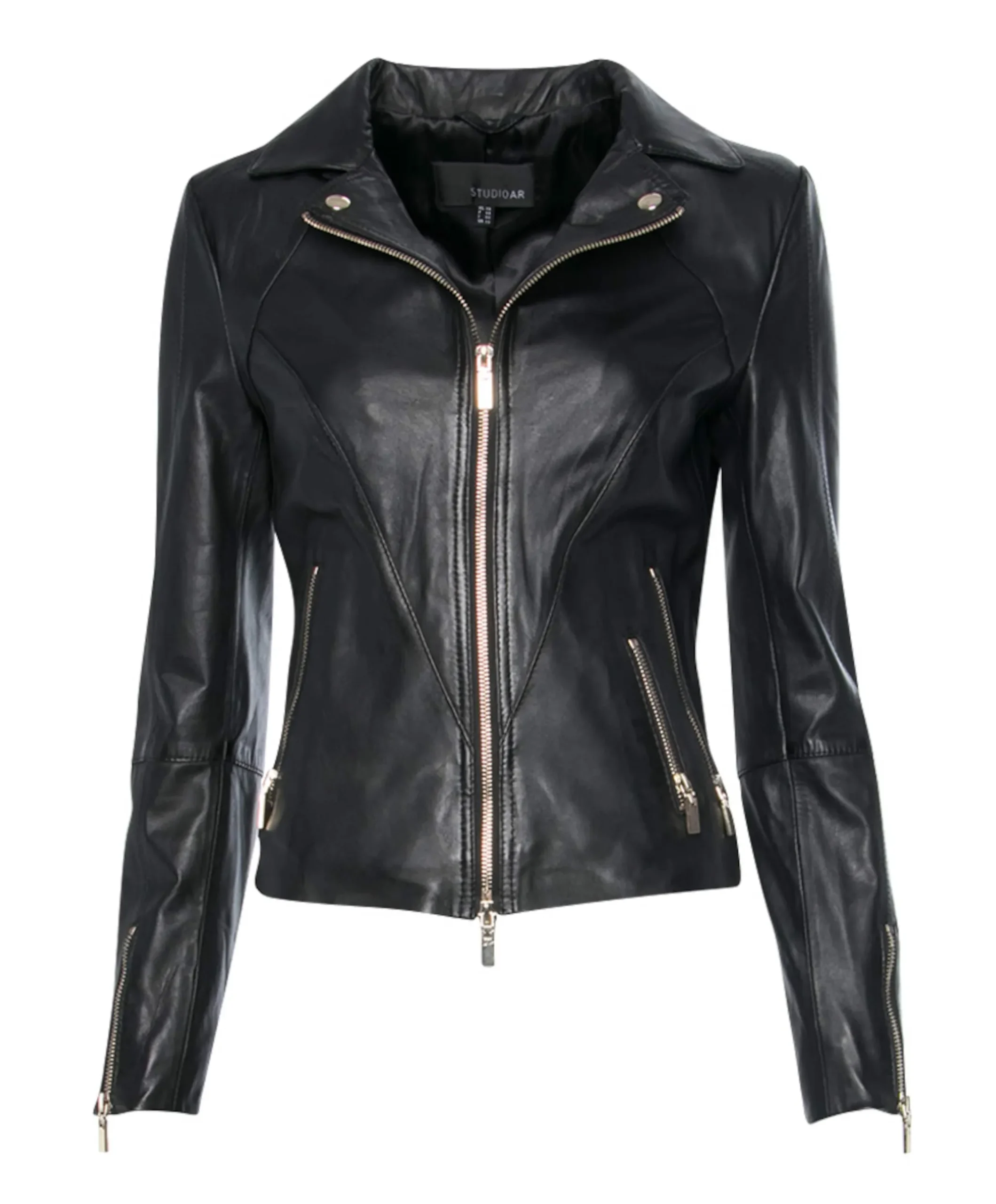 Dames leren jas zwart
