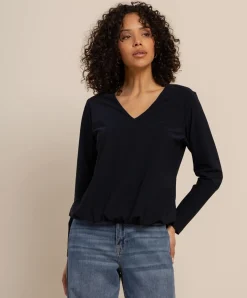 Dames longsleeve blauw