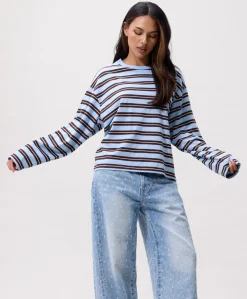Dames longsleeve blauw