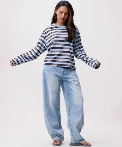 Dames longsleeve blauw