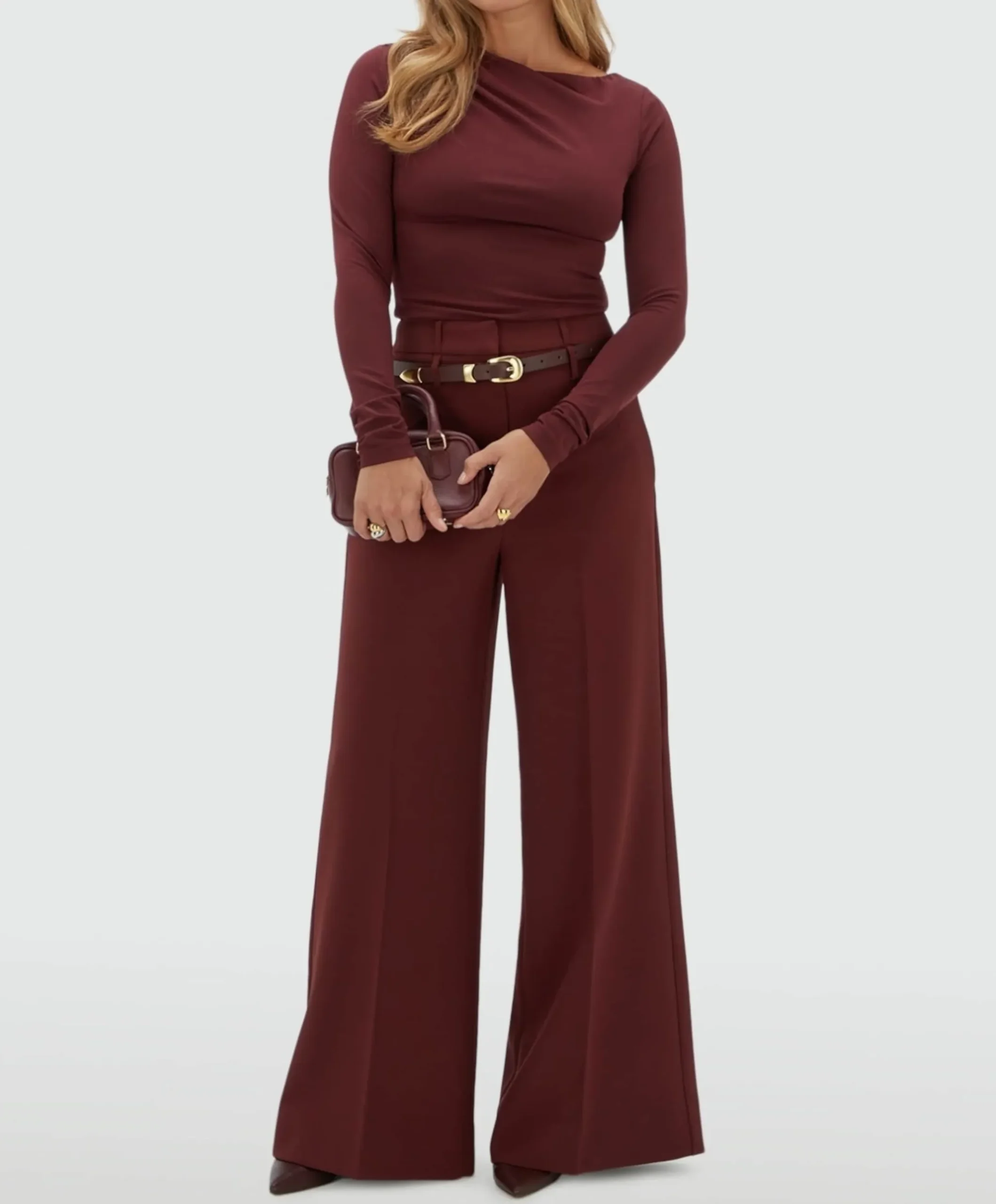 Dames longsleeve bordeaux