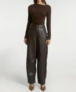 Dames longsleeve bruin