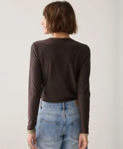 Dames longsleeve bruin