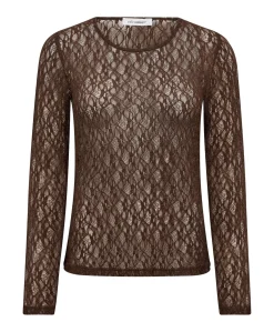 Dames longsleeve bruin