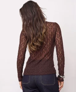 Dames longsleeve bruin