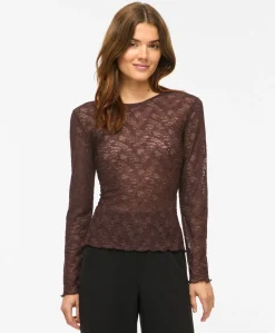 Dames longsleeve bruin
