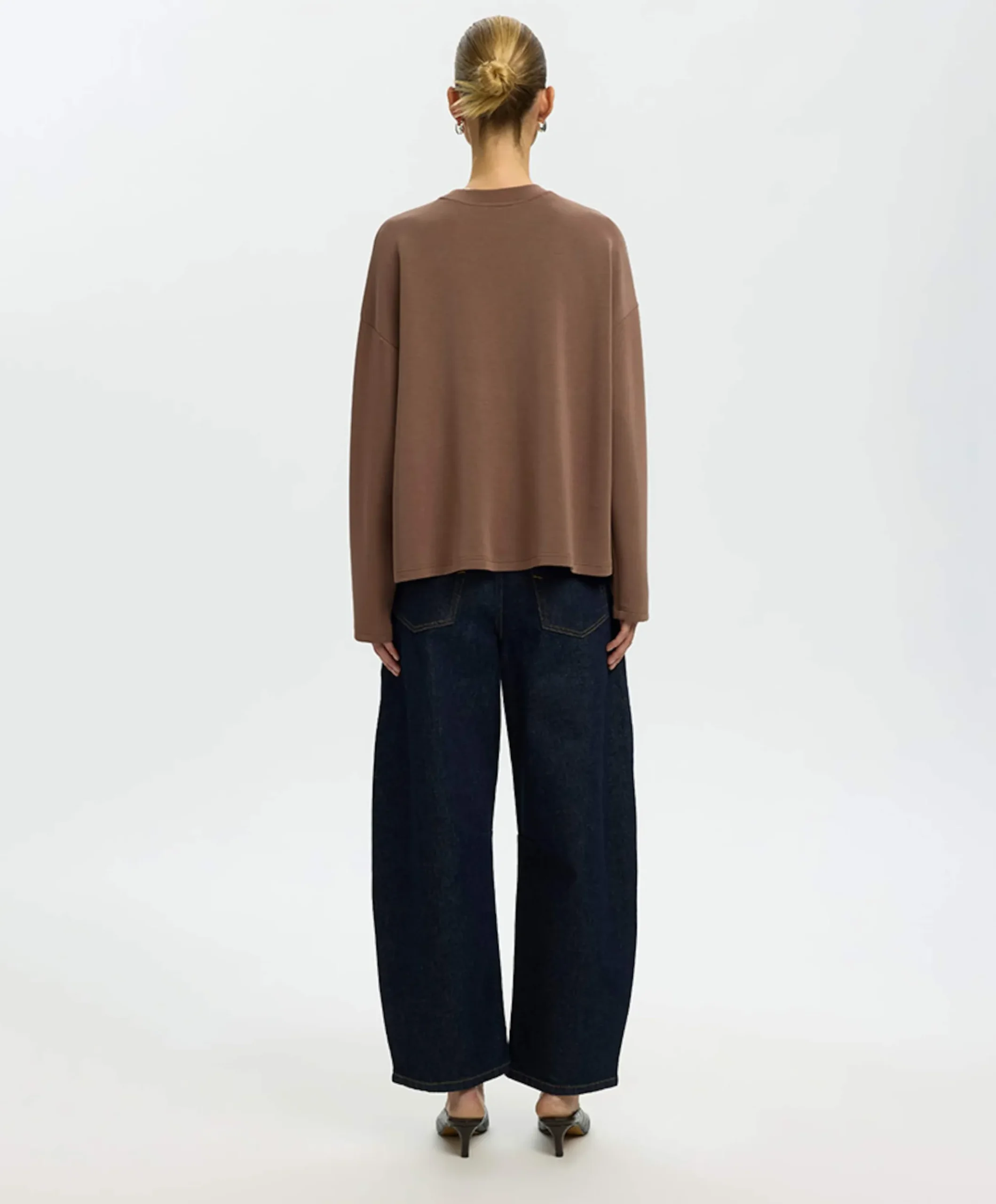 Dames longsleeve bruin