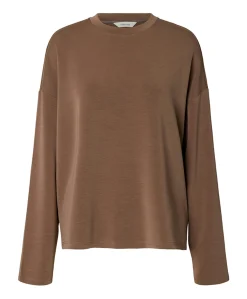 Dames longsleeve bruin