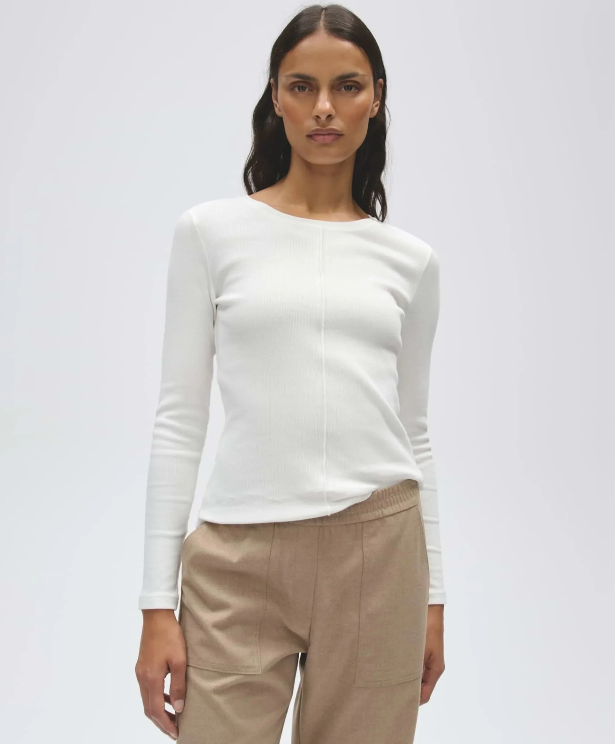 Dames longsleeve ecru