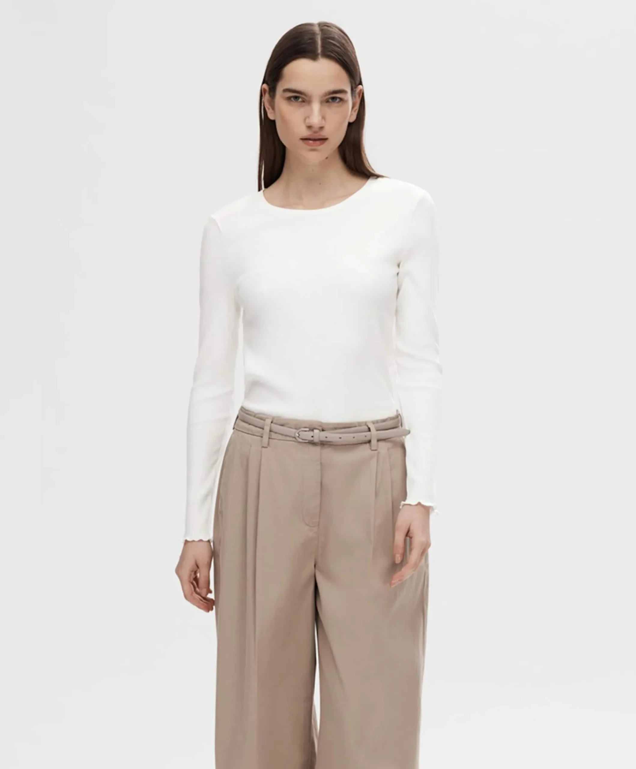 Dames longsleeve ecru