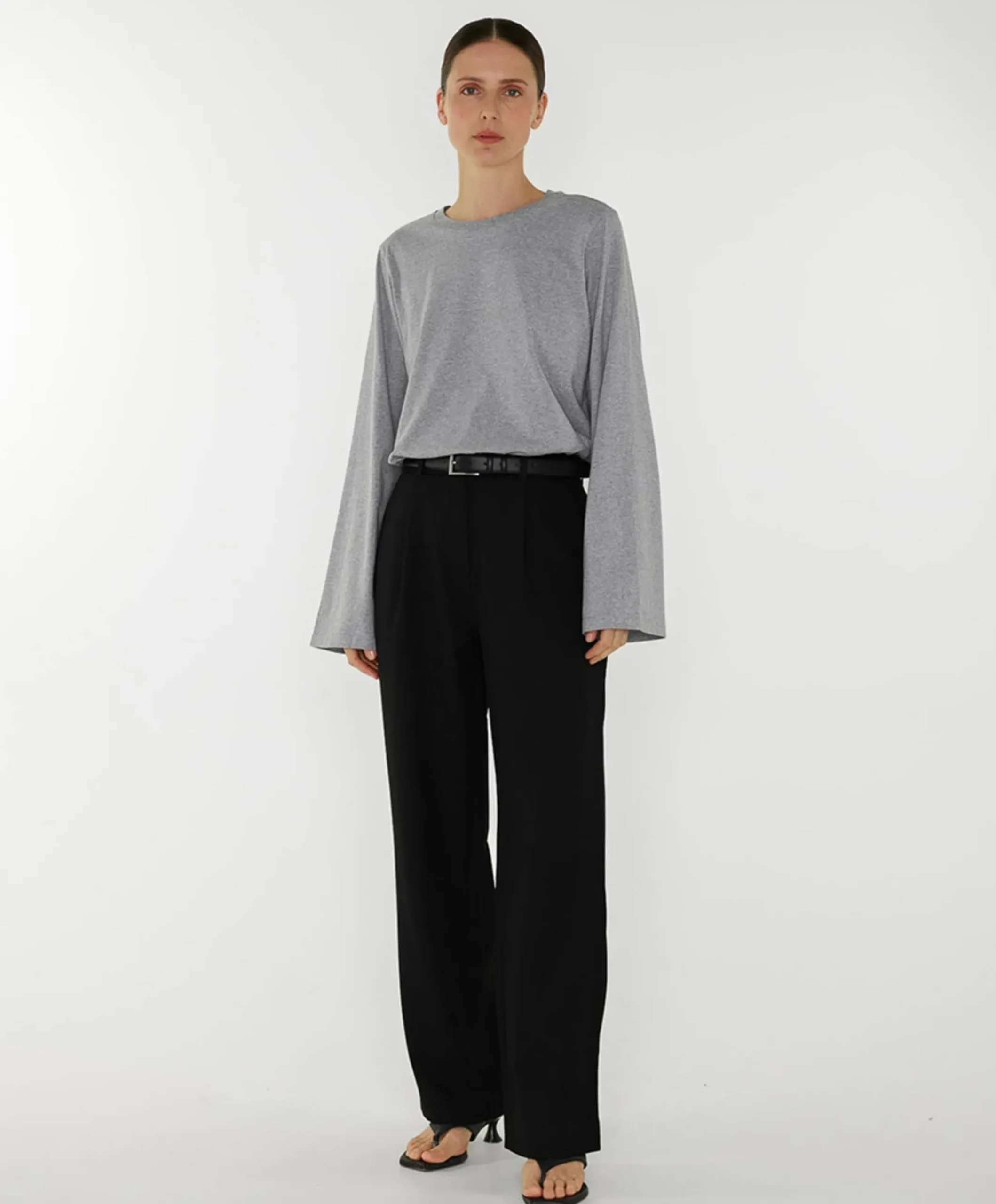 Dames longsleeve grijs