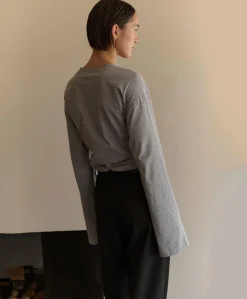 Dames longsleeve grijs
