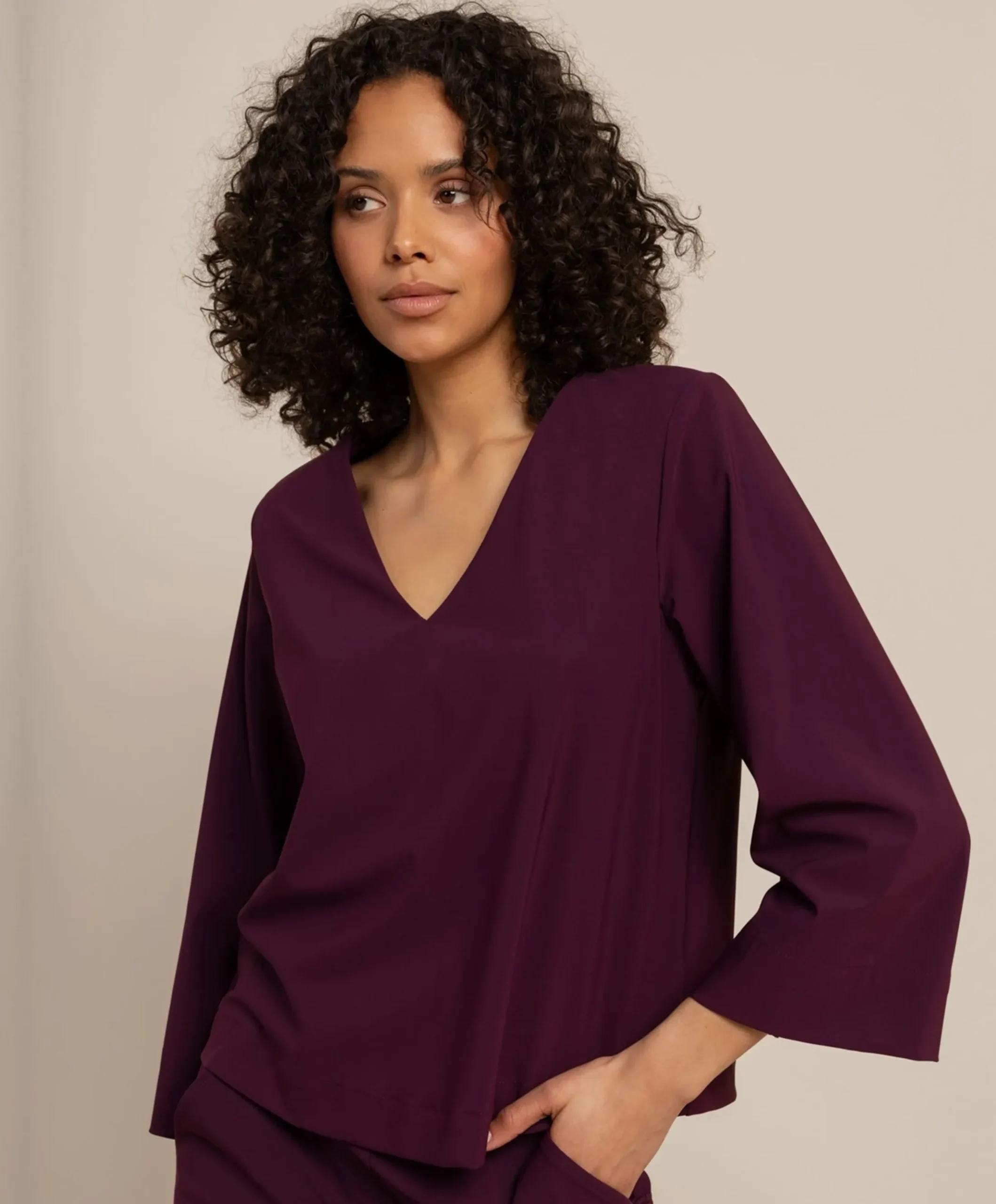 Dames longsleeve paars