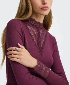 Dames longsleeve rood