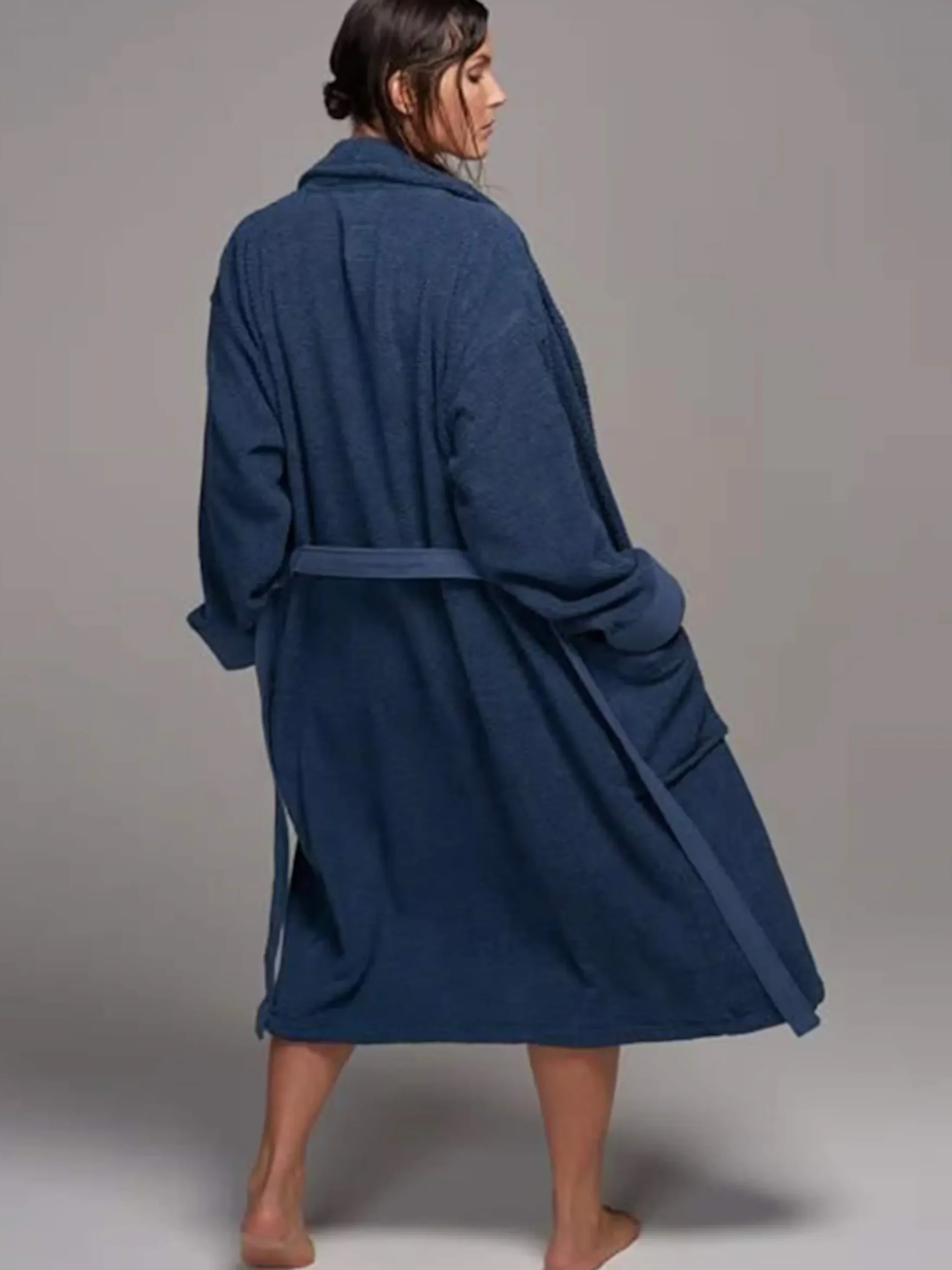 Dames ochtendjas blauw