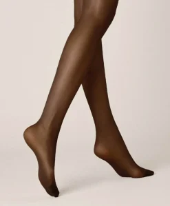 Dames panty Satin Look 20 denier bruin