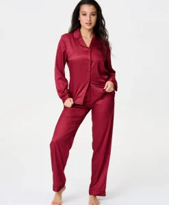 Dames pyjama bordeaux