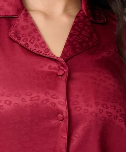 Dames pyjama bordeaux
