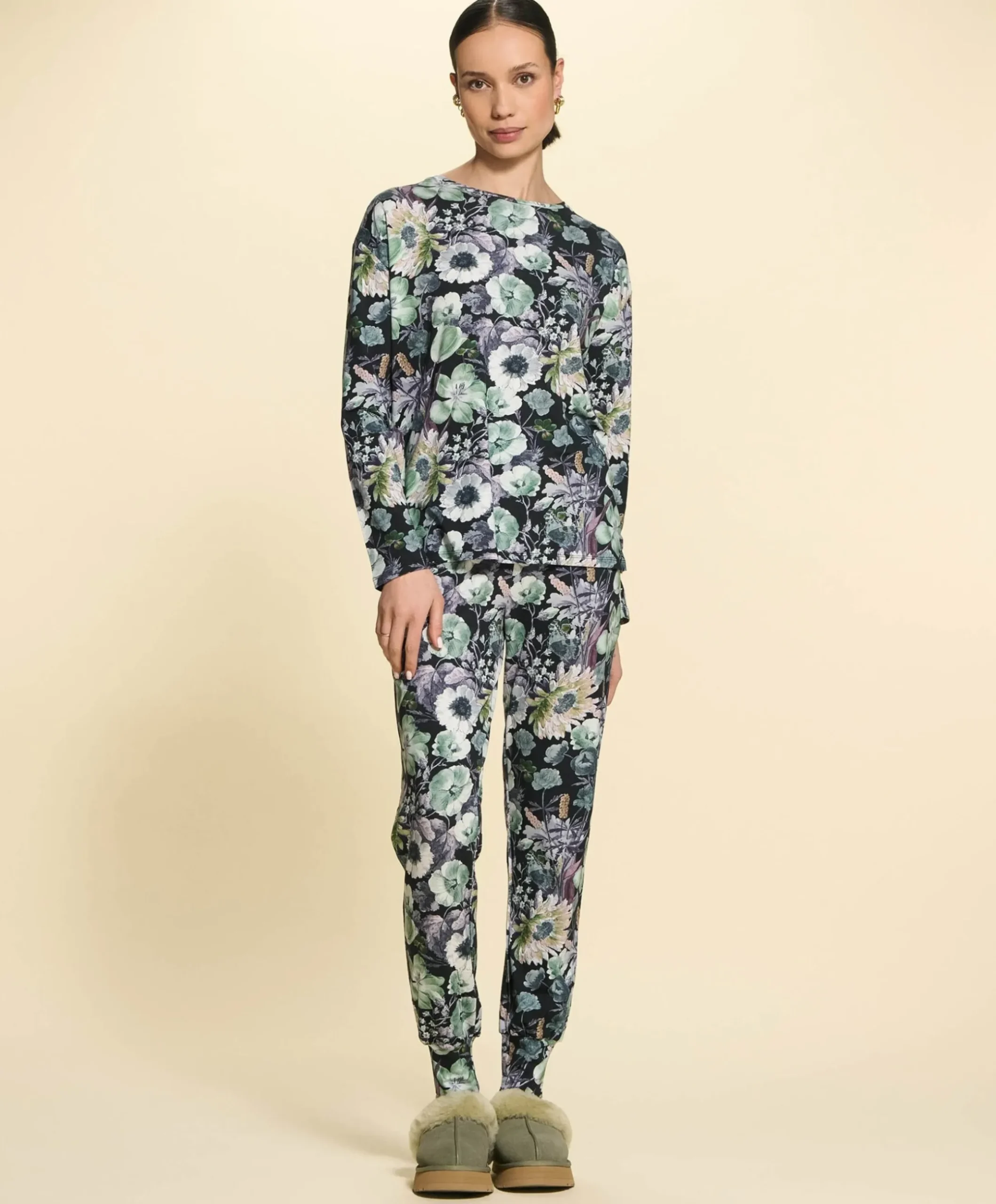Dames pyjamabroek grijs