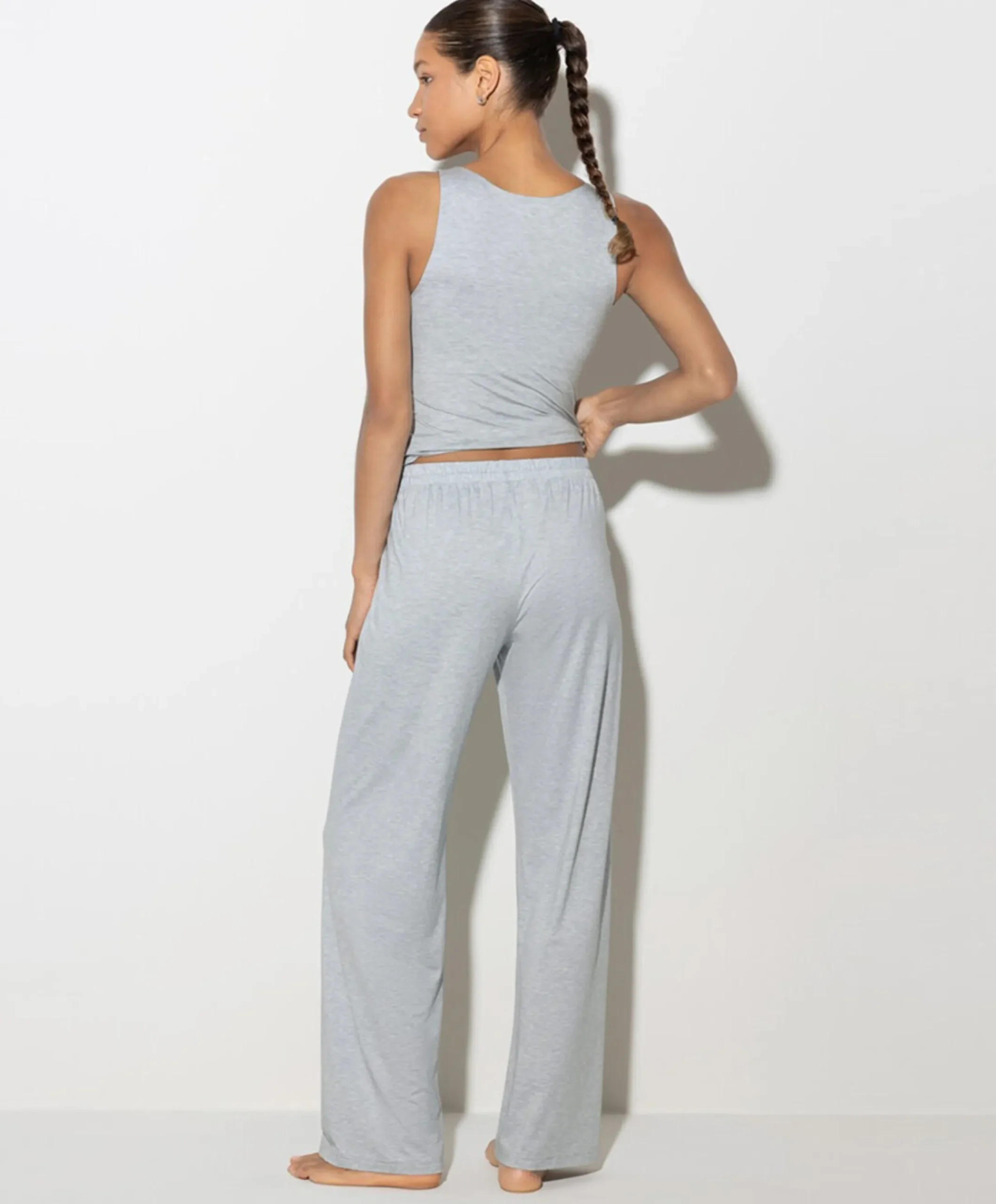 Dames pyjamabroek grijs