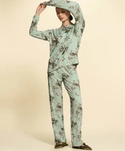 Dames pyjamabroek groen