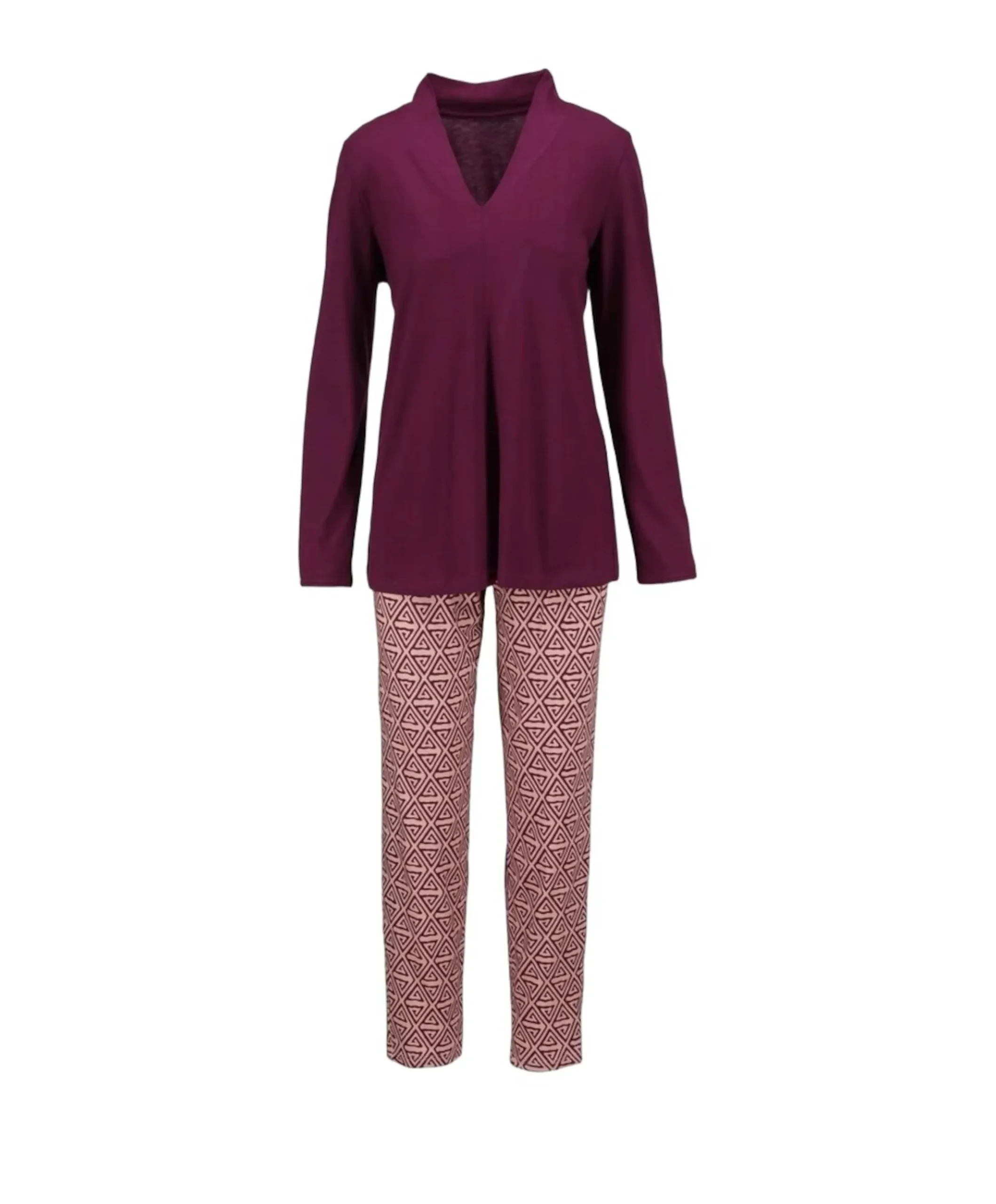 Dames pyjamaset bordeaux