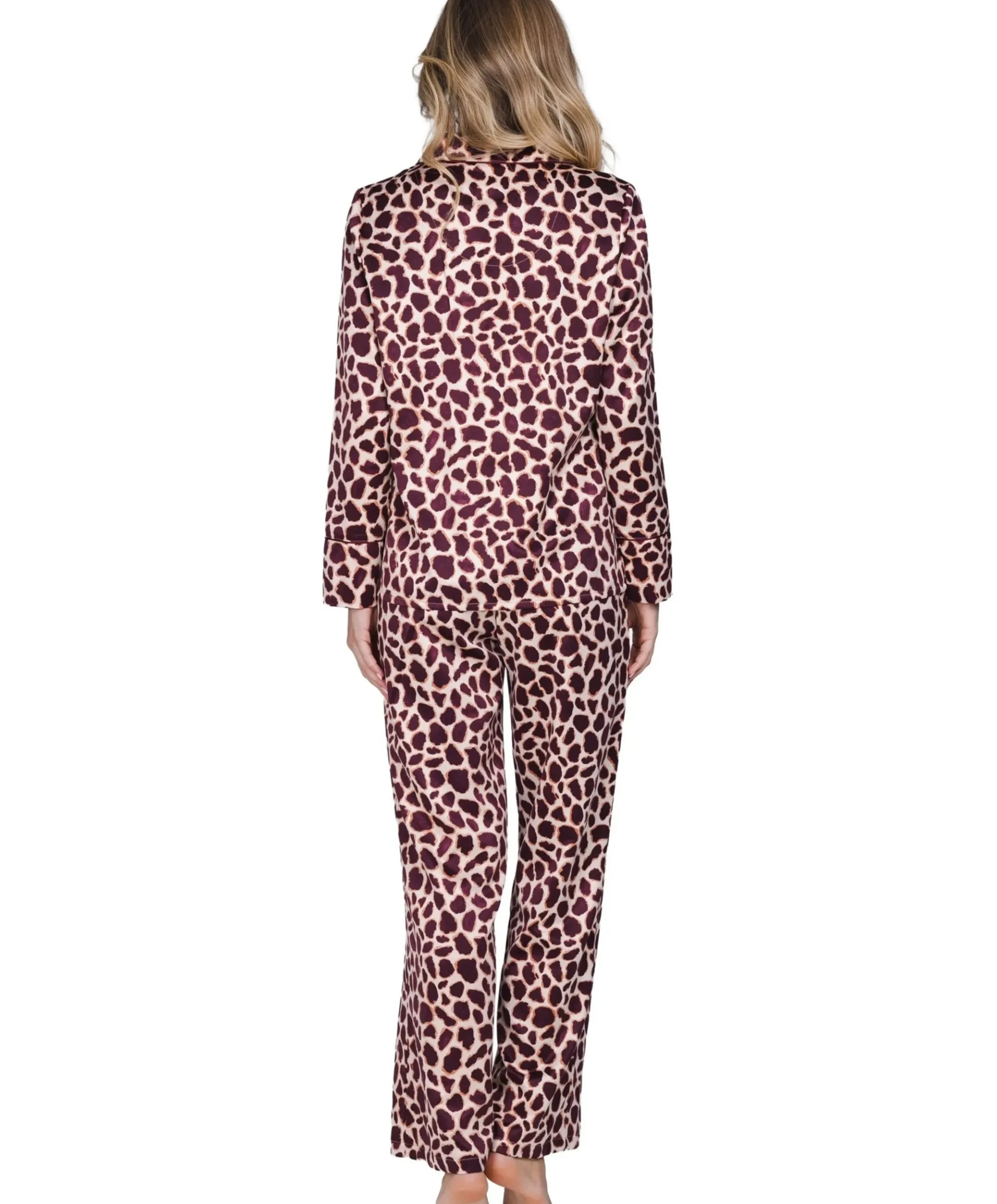 Dames pyjamaset bordeaux