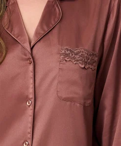 Dames pyjamaset bruin