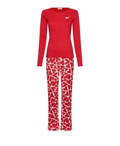 Dames pyjamaset rood