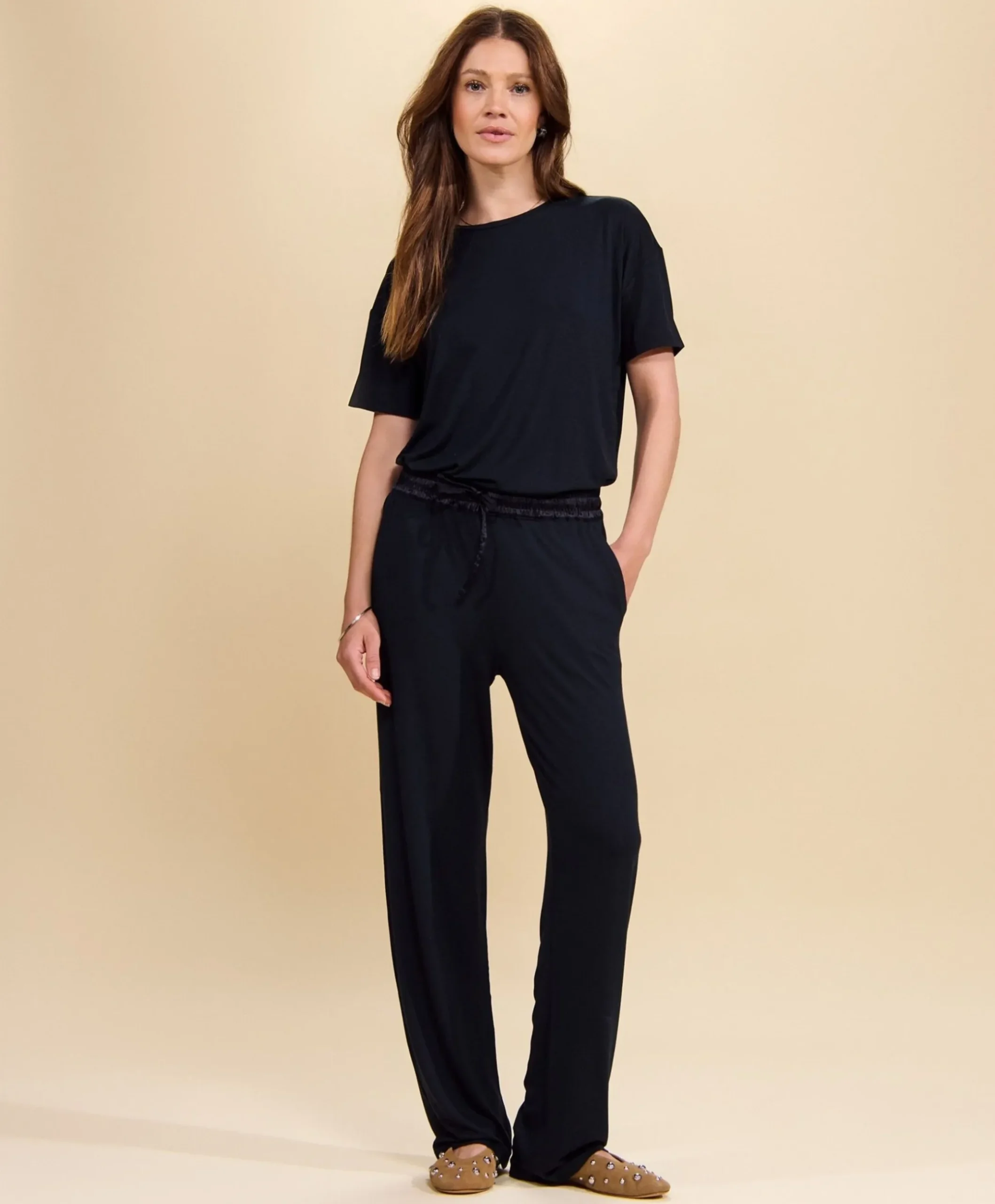 Dames pyjamatop blauw