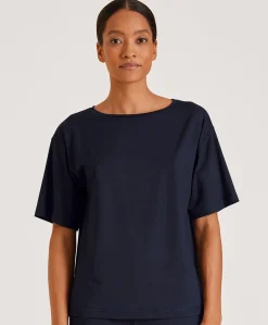 Dames pyjamatop blauw