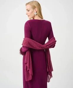 Dames sjaal bordeaux