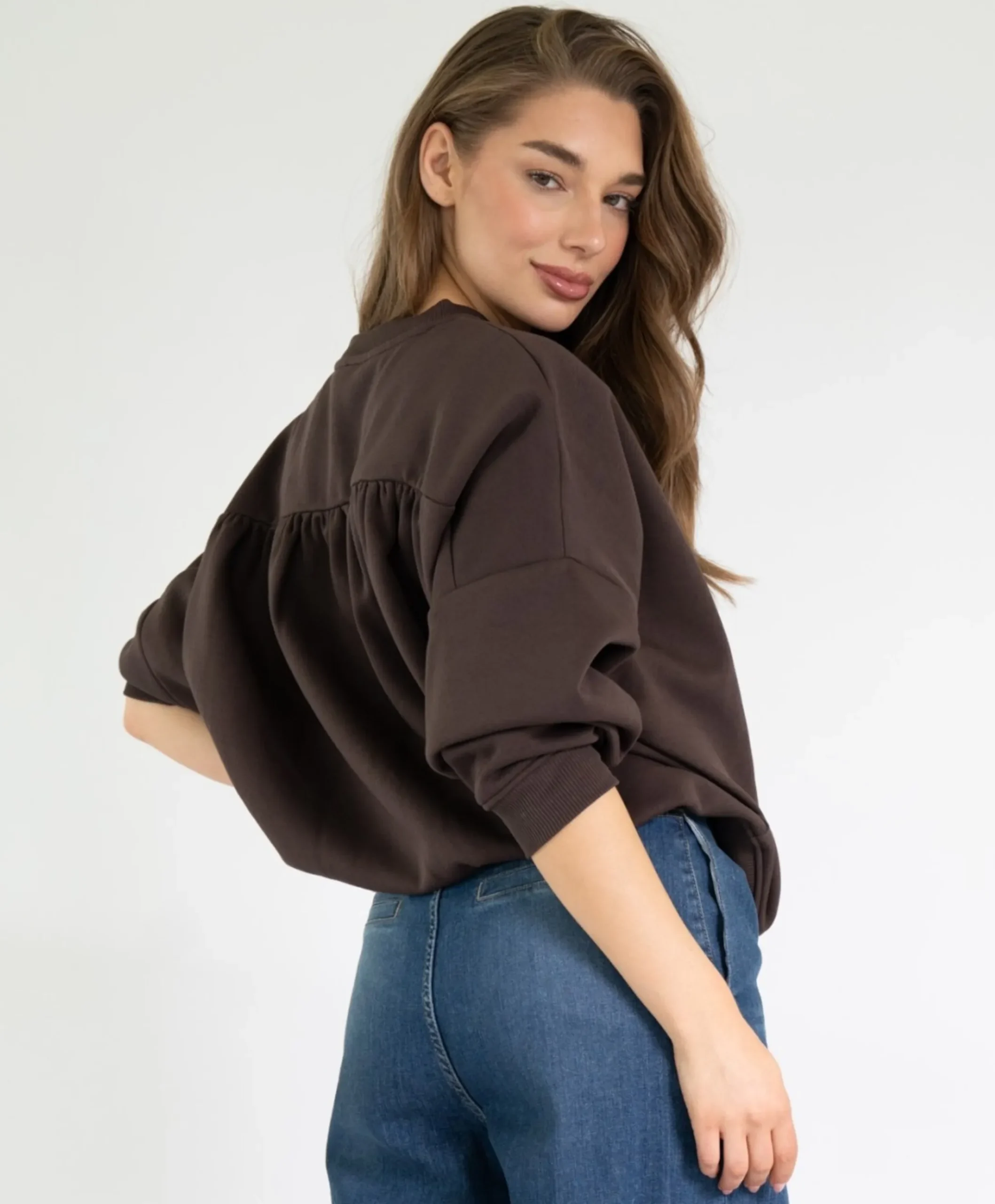 Dames sweater bruin