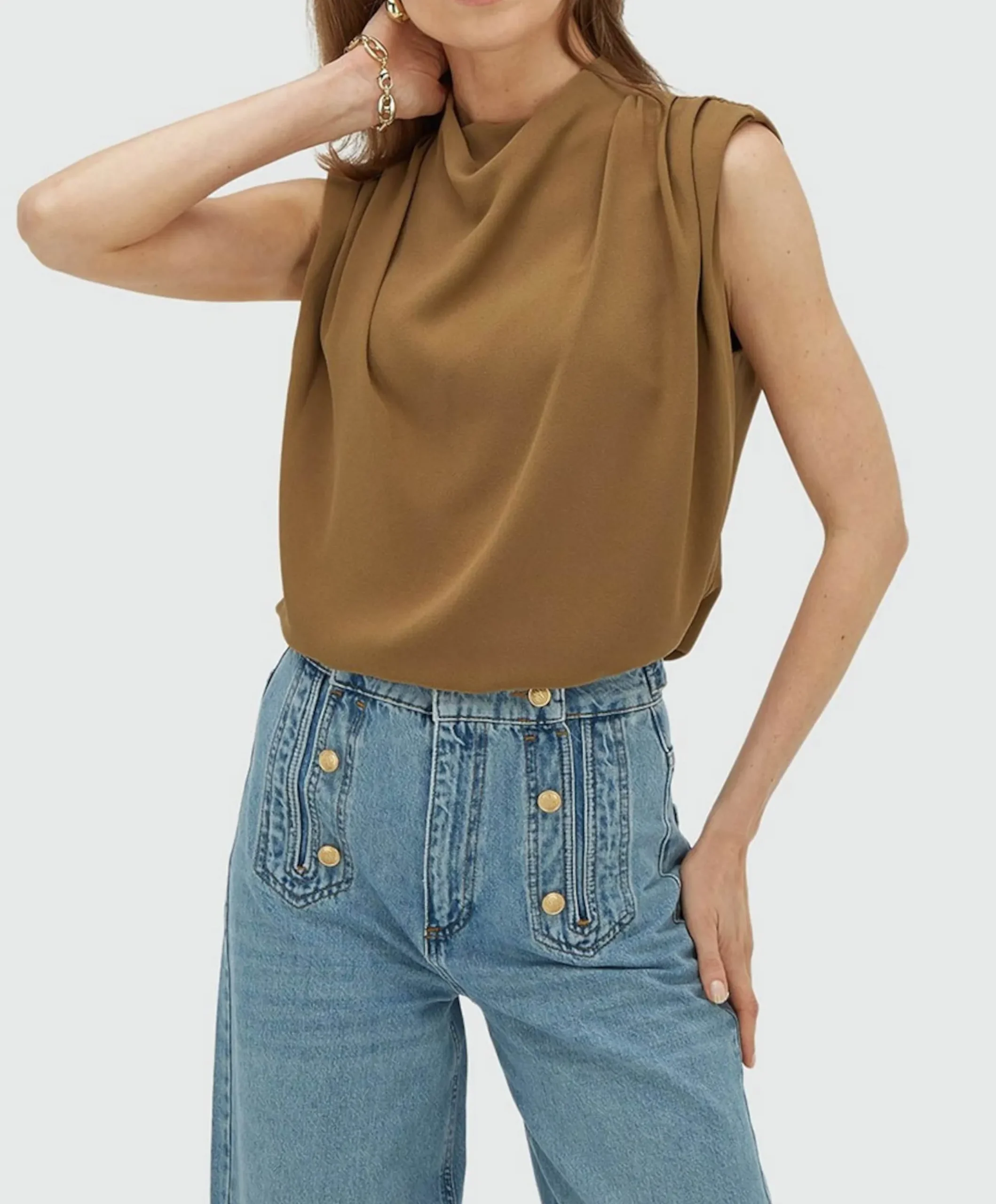 Dames top beige
