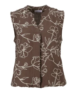 Dames top bruin