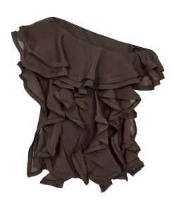 Dames top bruin
