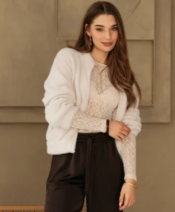Dames top ecru