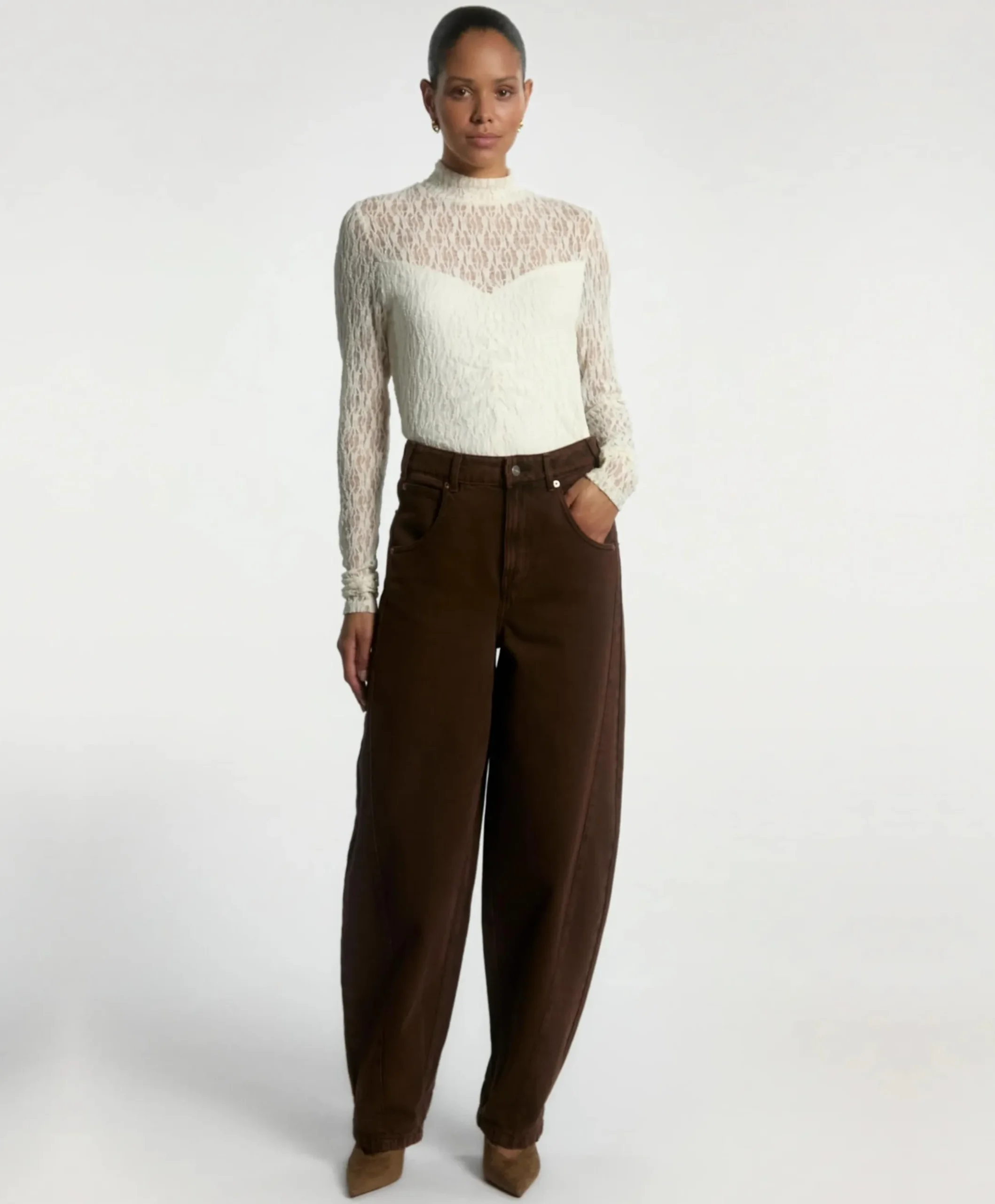 Dames top ecru