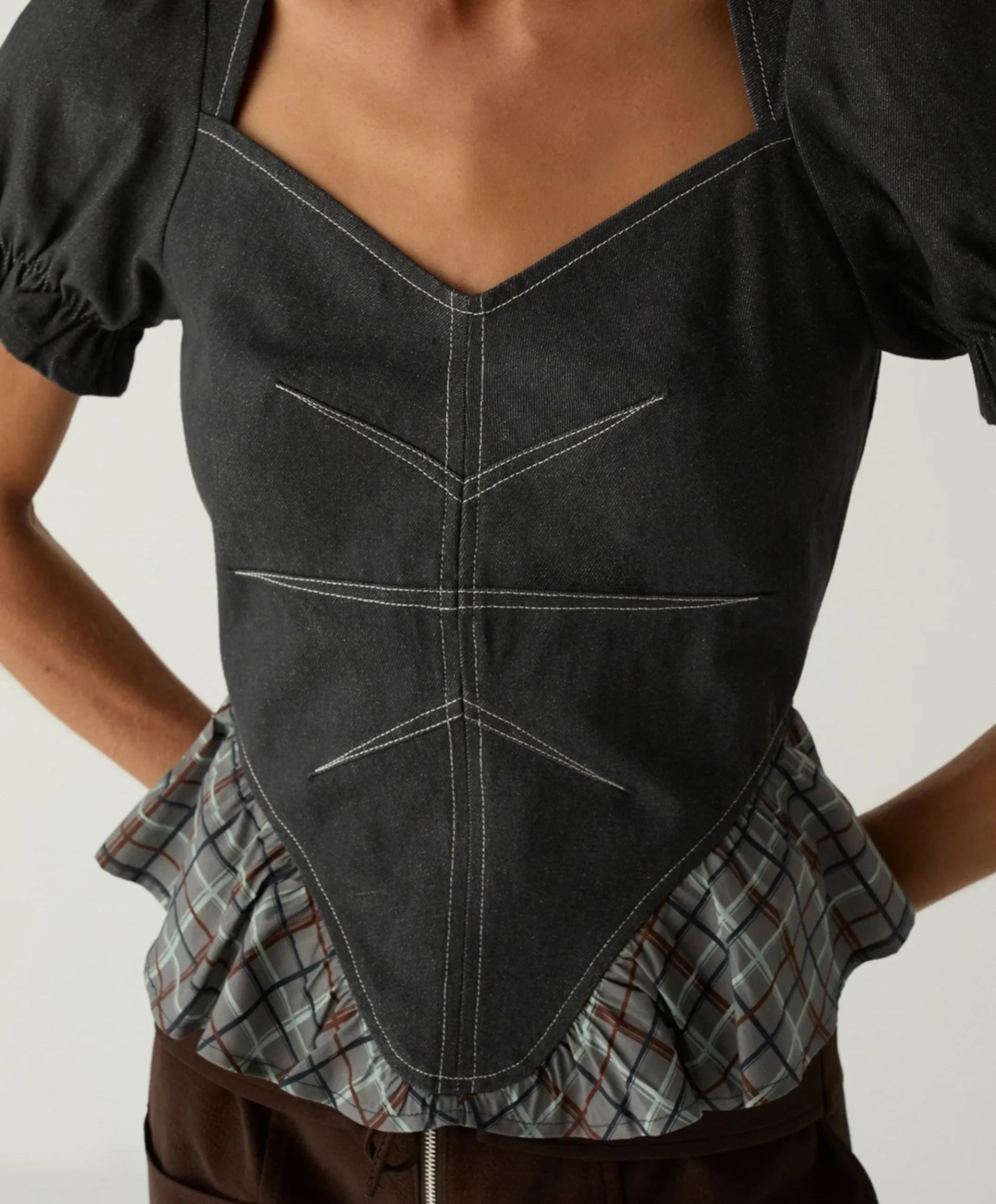 Dames top grijs