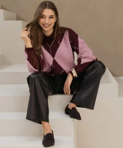 Dames trui bordeaux