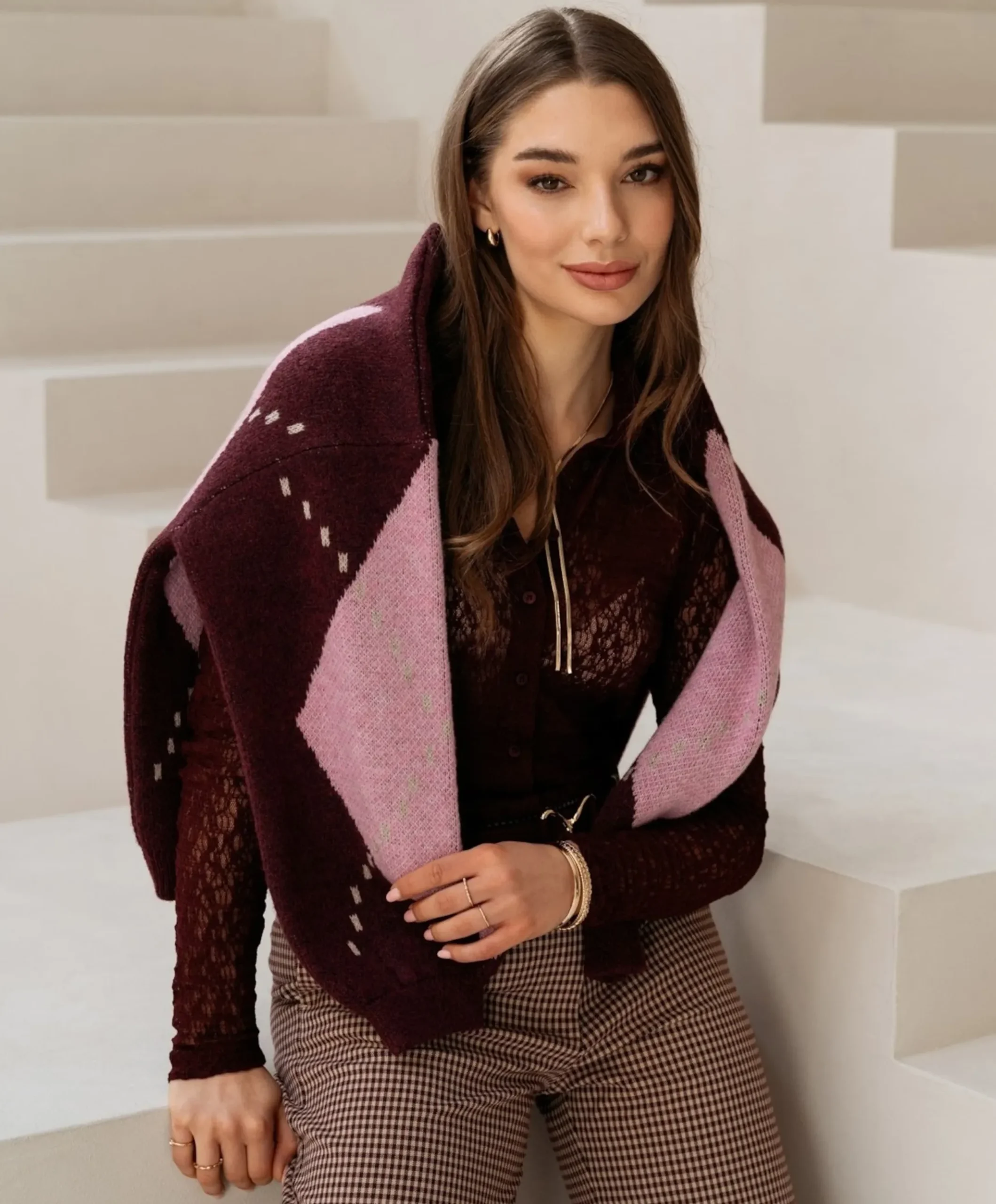 Dames trui bordeaux