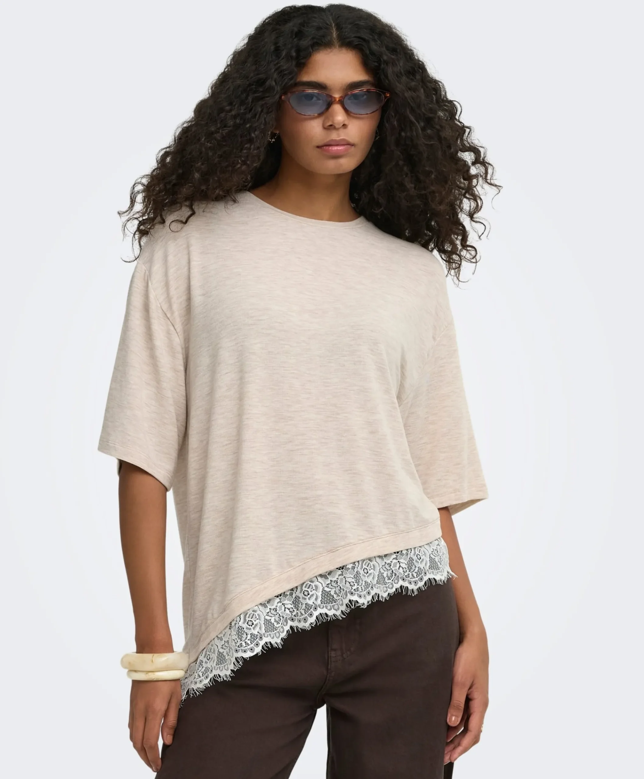 Dames T-shirt beige