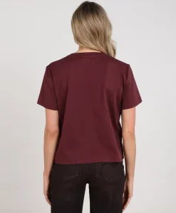 Dames T-shirt bordeaux