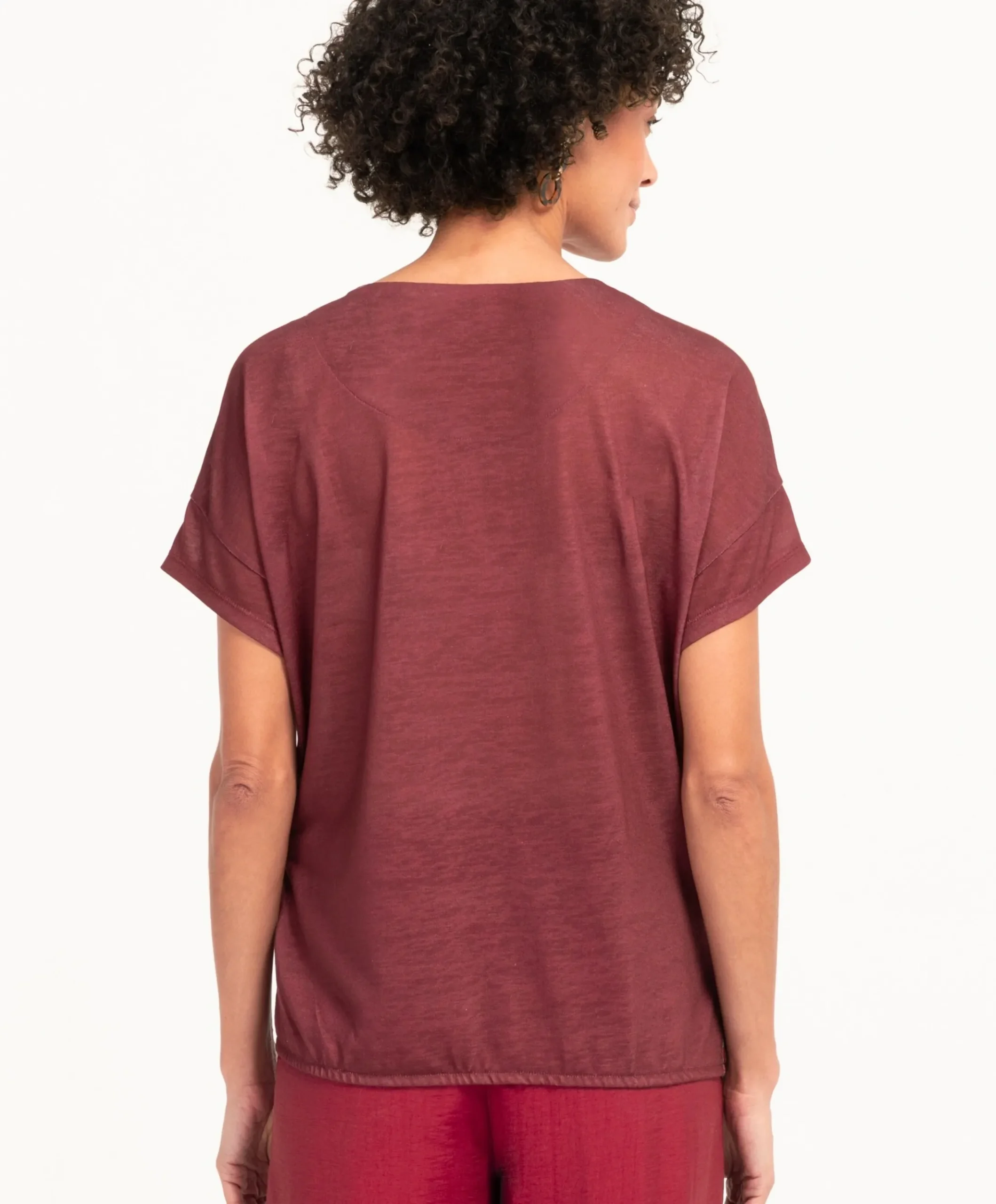 Dames T-shirt bordeaux
