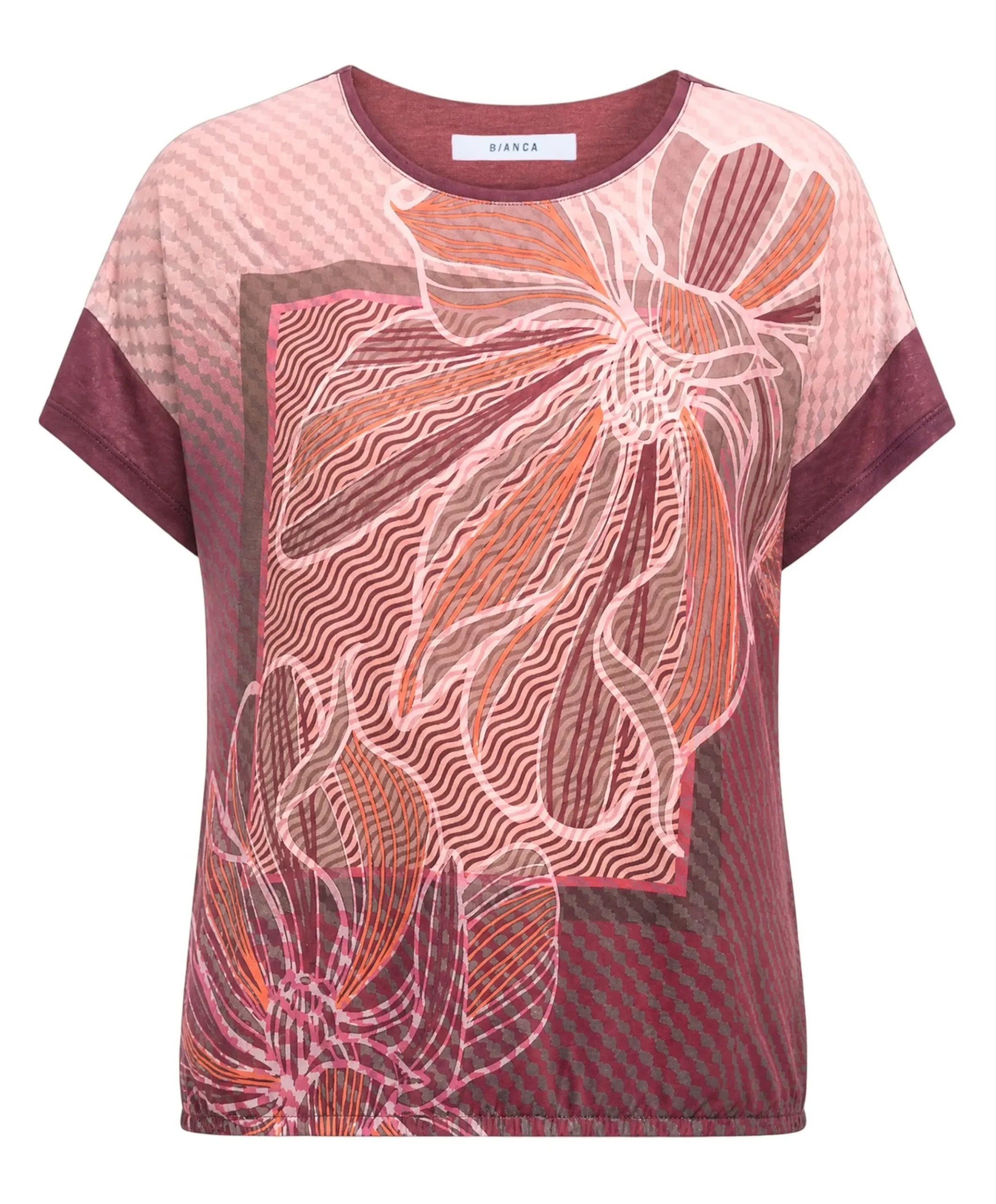 Dames T-shirt bordeaux