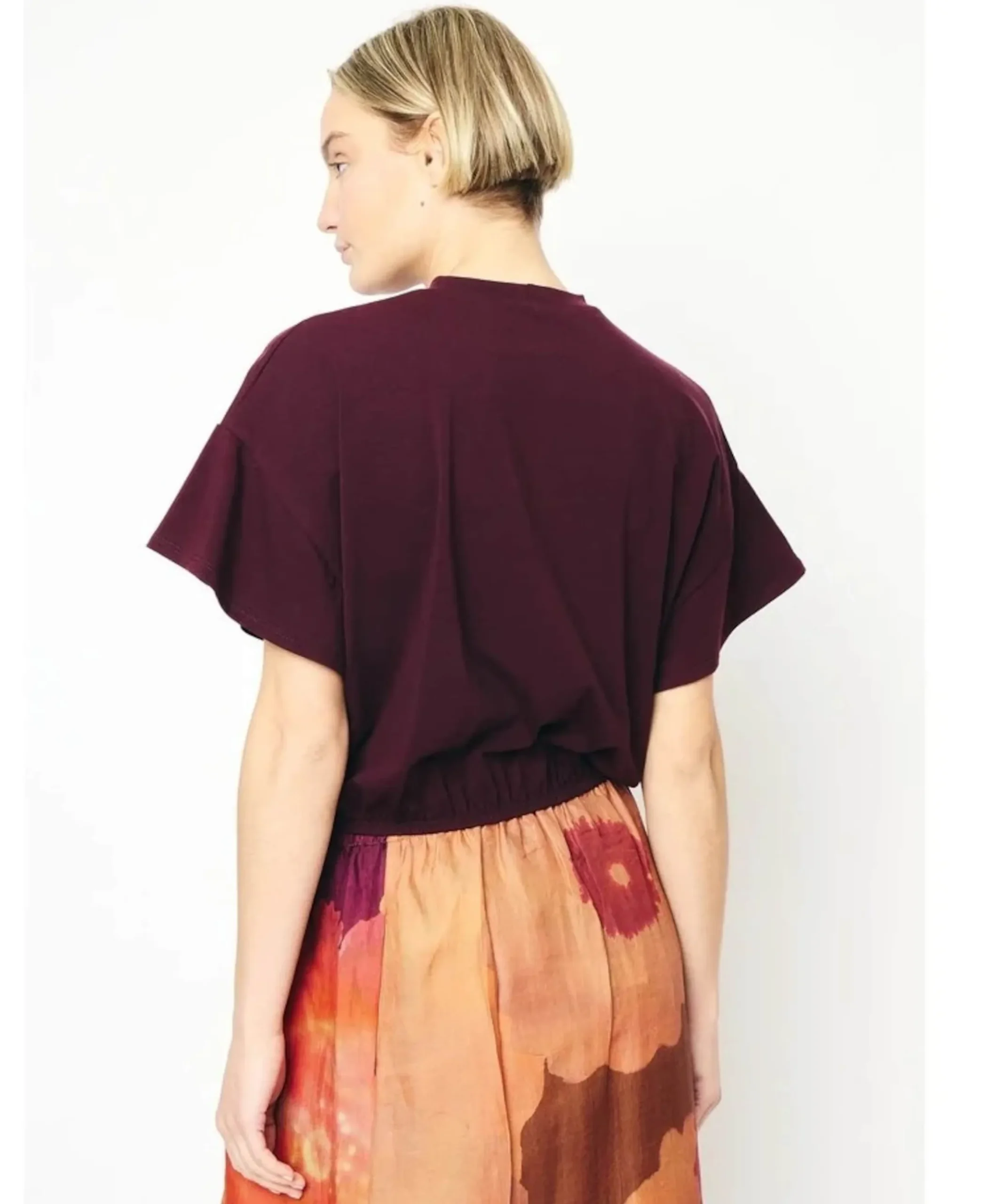 Dames T-shirt bordeaux